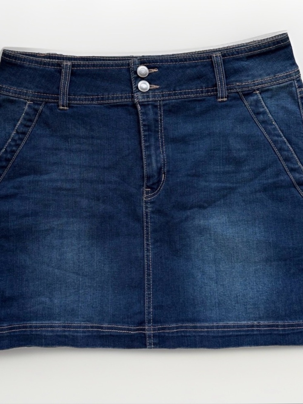 Denim Mini Skirt Y2K Indie Sleaze Casual Basic Dark Wash Summer 11 Junior